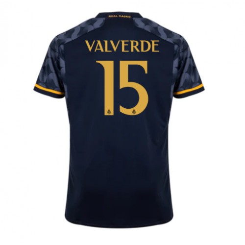Maillot de foot Real Madrid Federico Valverde #15 Extérieur 2023-24 Manches Courte
